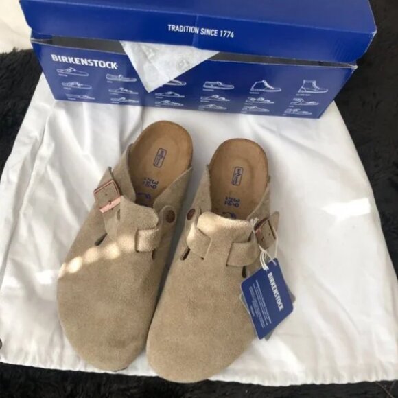 birkenstock boston clog taupe suede - Picture 1 of 5